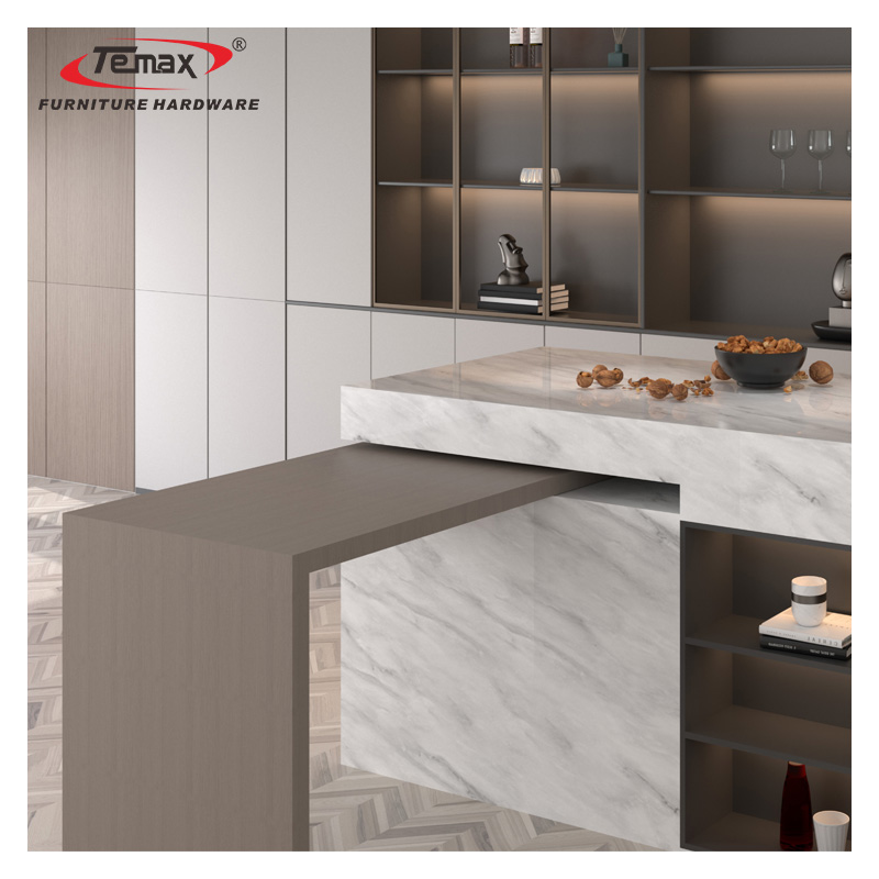 Temax new type 38mm width DB5016T 90 degree sliding island table Rotating Table System furniture accessories