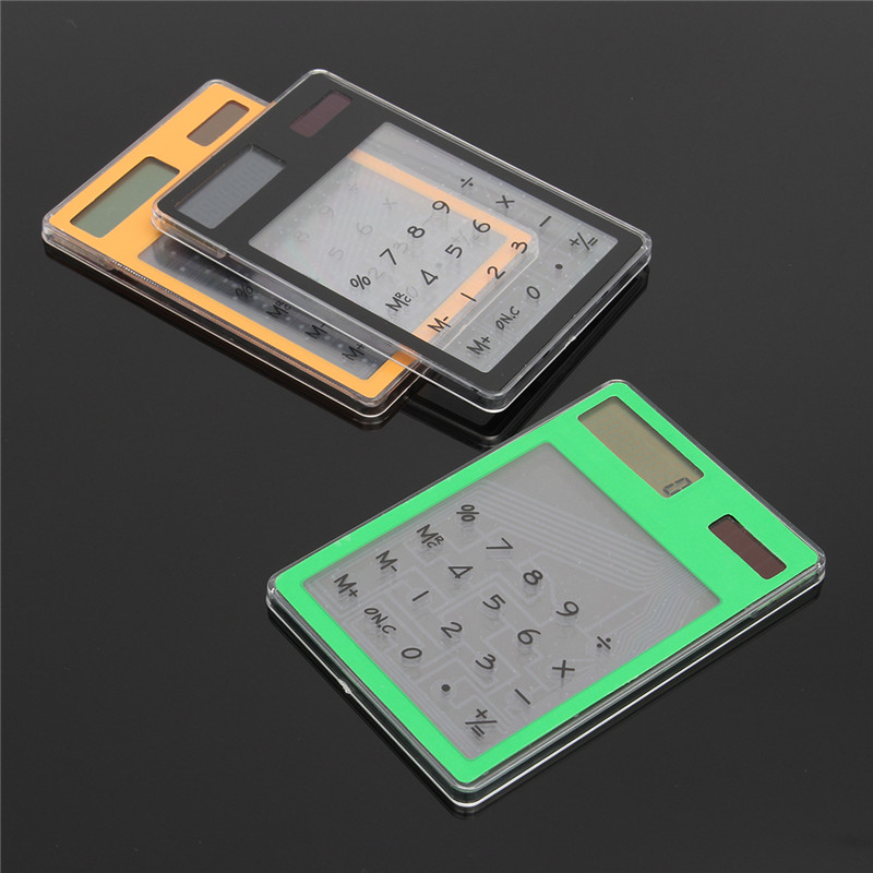Камер Мгновенной Печати Mini 8 цифр ЖК-дисплей на солнечных батареях прозрачный солнечный калькулятор с сенсорным экраном электронный научный калькулятор с расчета инструмент