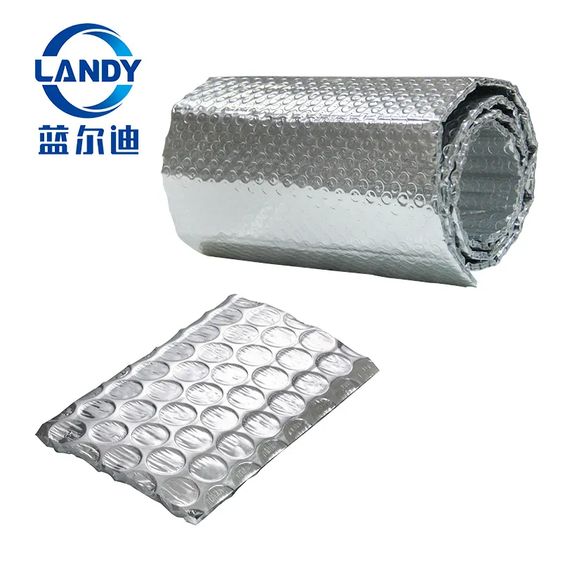 Metallic foil film air bubble material foil insulation wrap with one side white film insulated bubble box liner