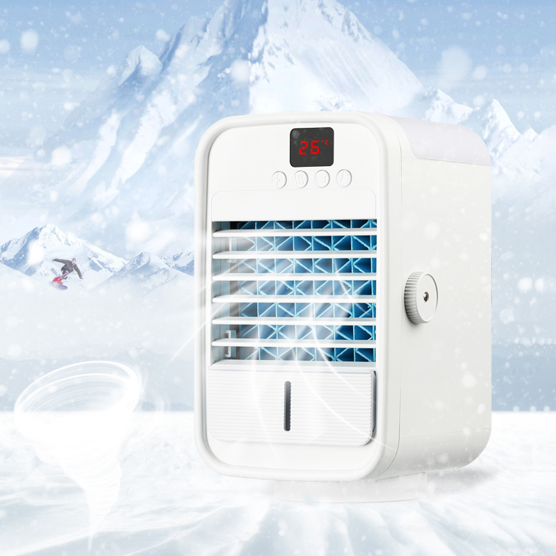 LCD Display Desktop Spray Water Cooling Fan with LED indicate Portable Air Cooler Fan Air Conditioner for Home Kuwait Market
