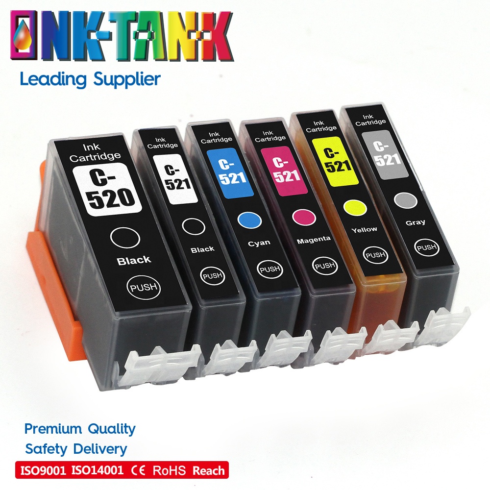 INK-TANK 520 PGI-520 PGI520 521 CLI-521 CLI521 премиум цвета Совместимый струйный картридж для Canon PIXMA IP4600 MP550 MP540