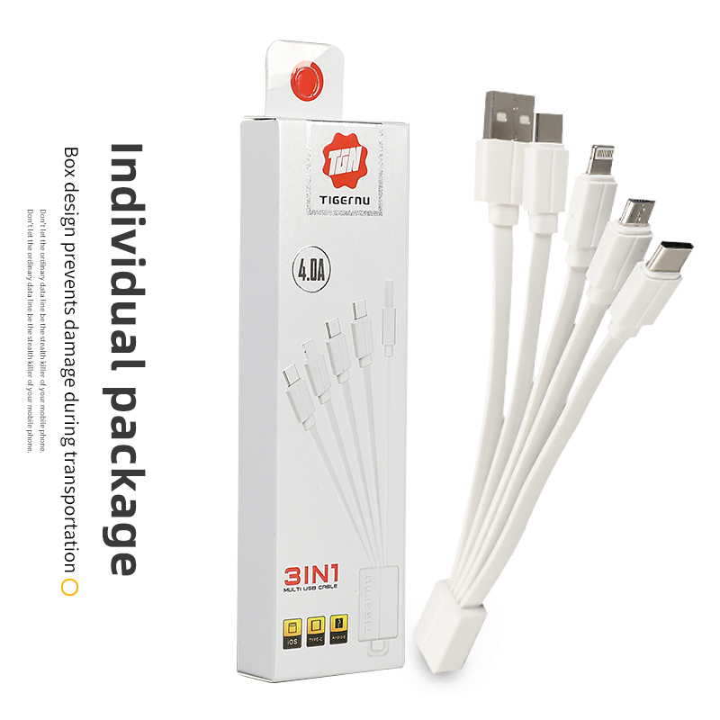 Tigernu Новый 4.0A USB-кабель подходит для всех мобильных телефонов мобильных устройств Быстрая зарядка высокого качества 4 в 1 USB-кабель