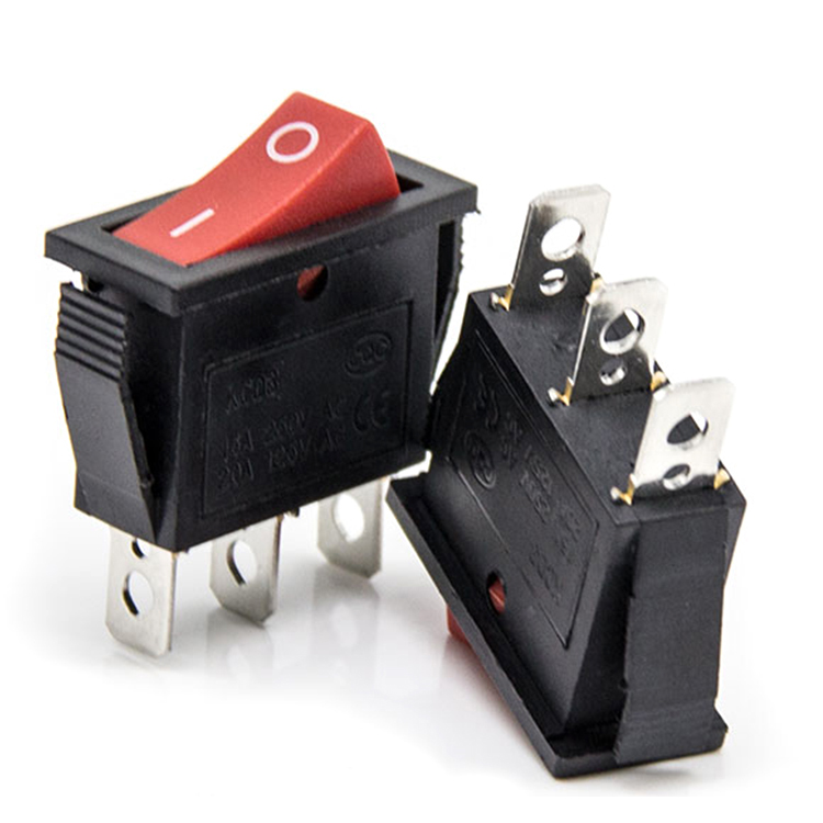250V 16A освещенные черный 3 шпильки 2 Положение кулисный переключатель