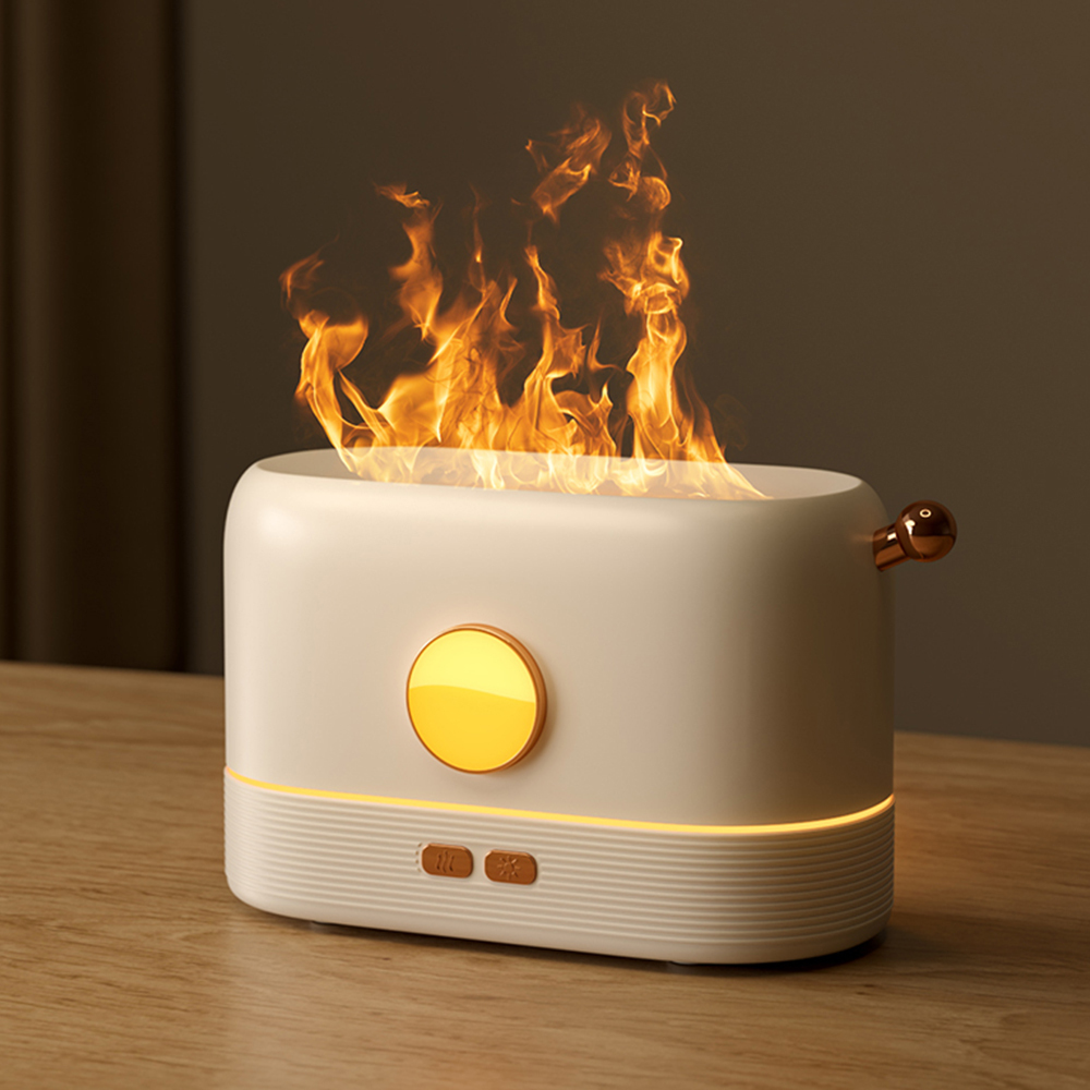LED Light 3 Color Changes Flame Diffuser Humidifier Ultrasonic USB Fire Essential Oil Aroma Diffusers