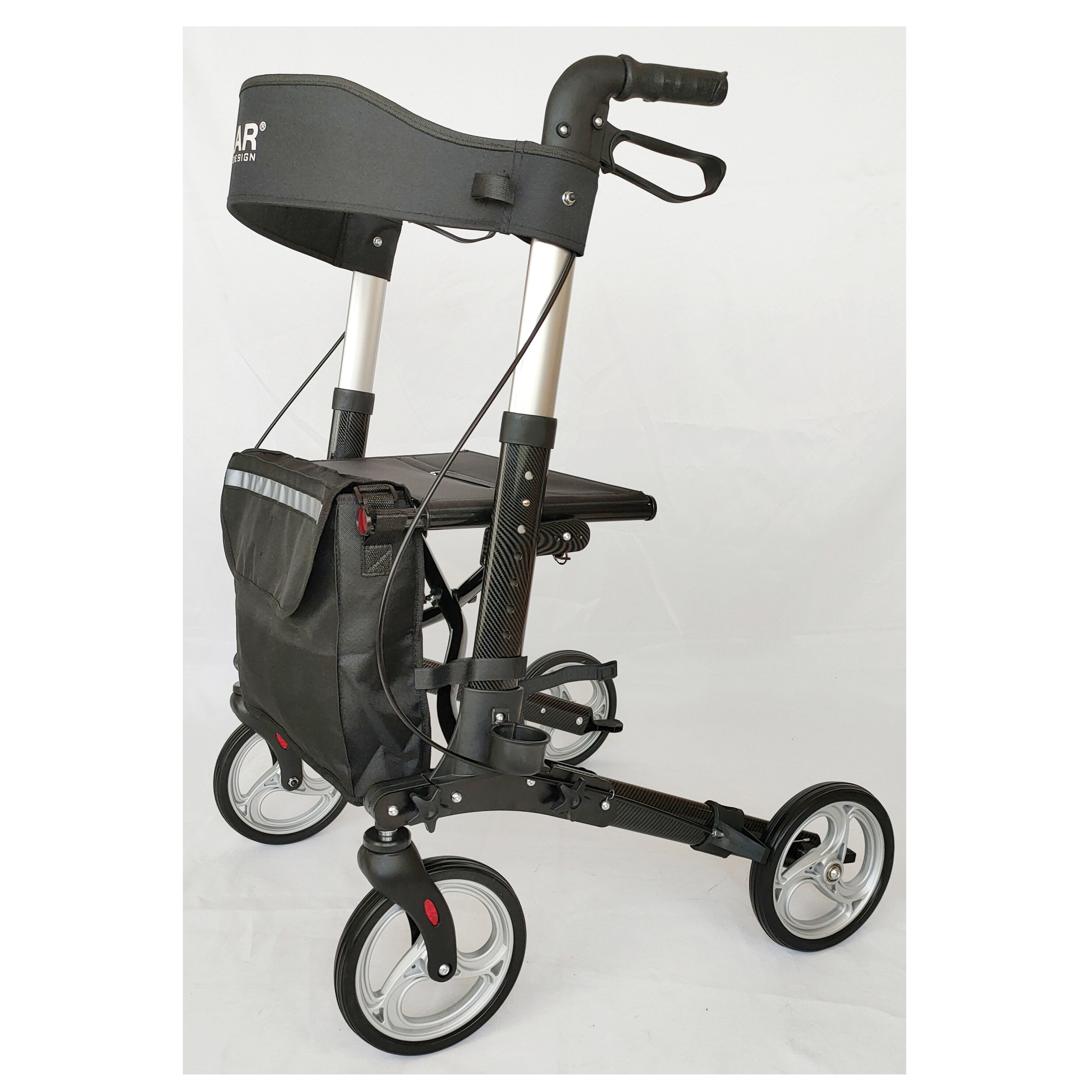 Medical titanium walker rollator carbon fiber shopping cart with seat for Elderly