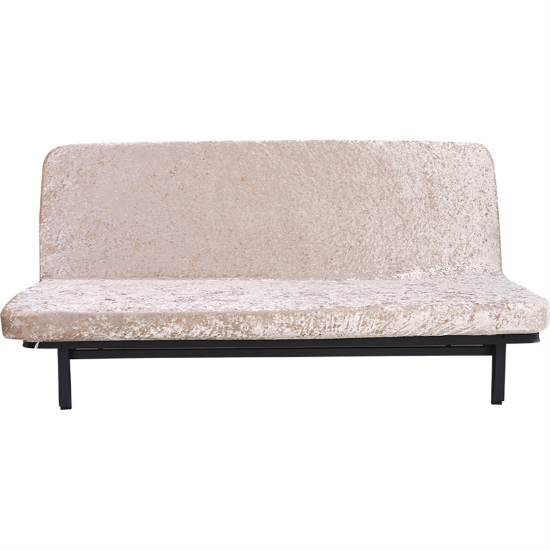 Armless Accent Futon Chair Cover Stretch Velvet I Shaped Sofa Couch Bed Slipcover Covers High Spandex