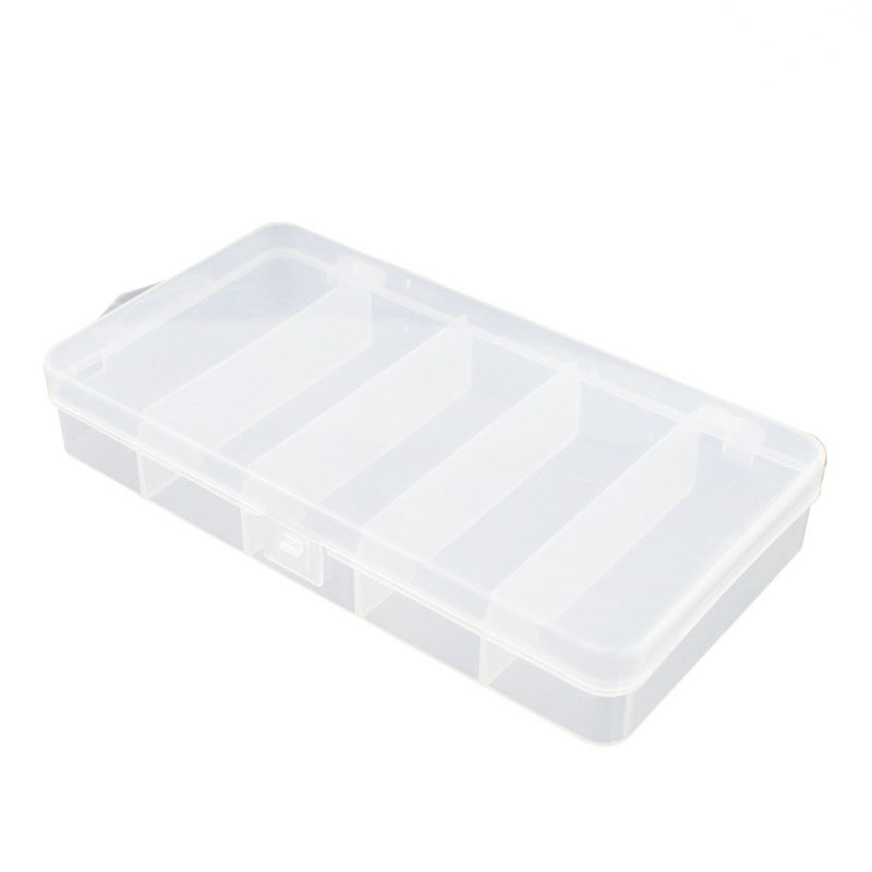 Waterproof Transparent Hard Plastic Bass Carp Bait Fishing Tackle Tool Boxes 5 Grid Lure Hook Storage Box Set
