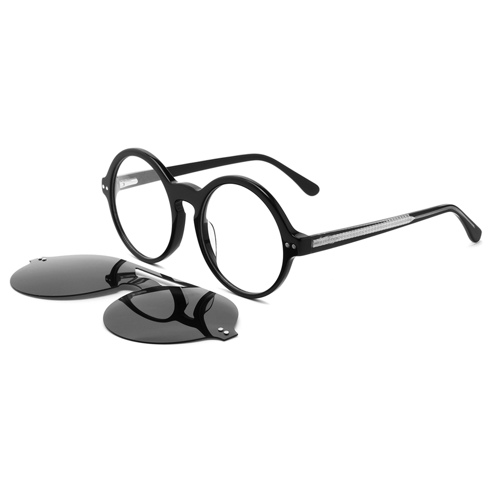 Customized acetate frame magnetic clip on sunglasses