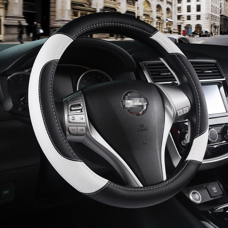 Factory 7Colors Leather Steering Wheel Cover Sport Style Car Covers Fit Most Car Styling 38CM/15'' And Support custom Size