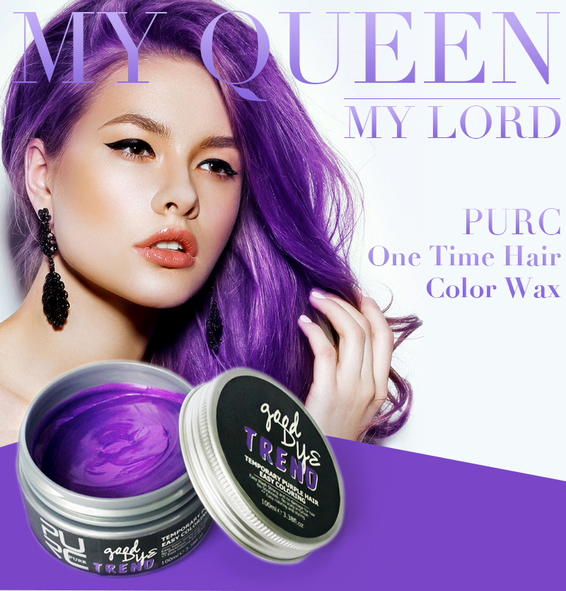 Purple Private Label One-Time Hair Dye hair dye powder hair styling wax