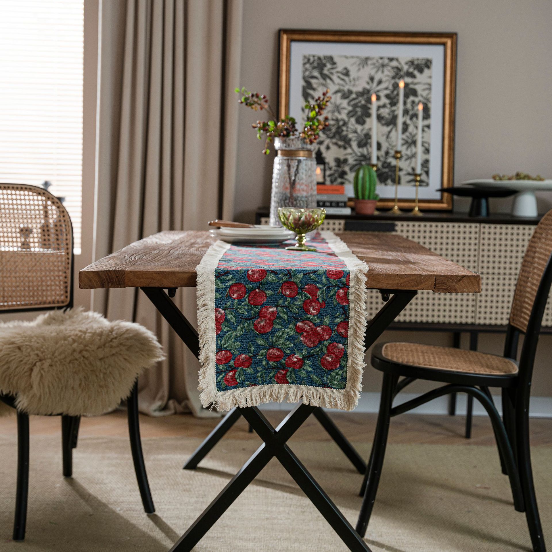 Sunny Textile жаккардовая декоративная настольная дорожка с американской бахромой для вечеринки