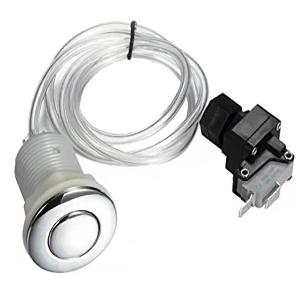 Spa Bathtub Air Switch Button Kit Chrome Hot Tub Spa Low Air Pressure Switch for Swimming Pool Jet Pump