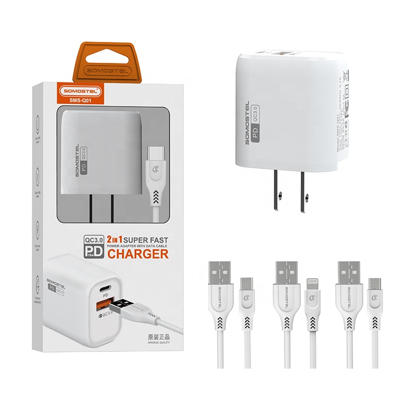 Somostel SMS-Q01 18W PD Fast Charge Cargadores Carga Rapido for iphone