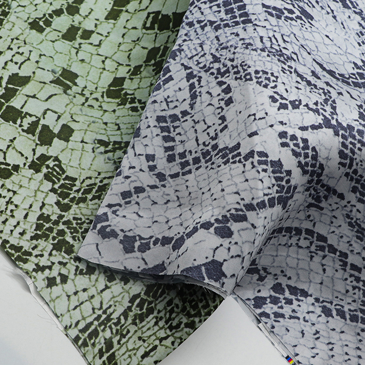 Popular trend snake skin design custom woven 100% polyester digital printing fabric