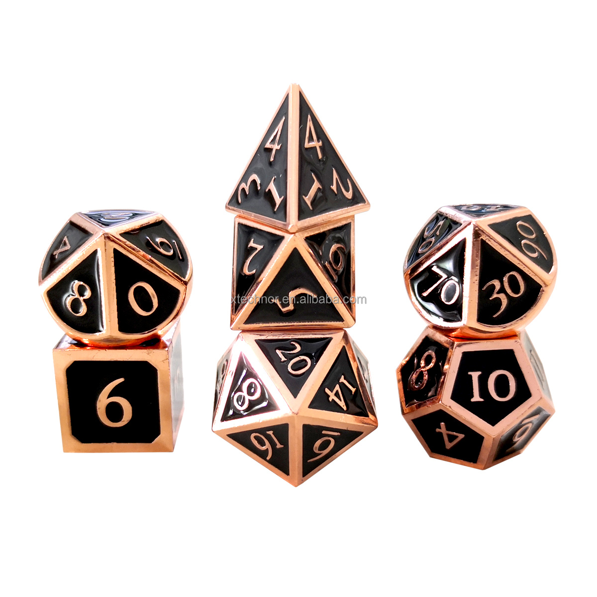 Новые металлические игральные кости из цинкового сплава d4 d6 d8 d10 d12 d20 DND Ролевая Игра настольная игра набор развлекательных кубиков золотой край с черным блеском