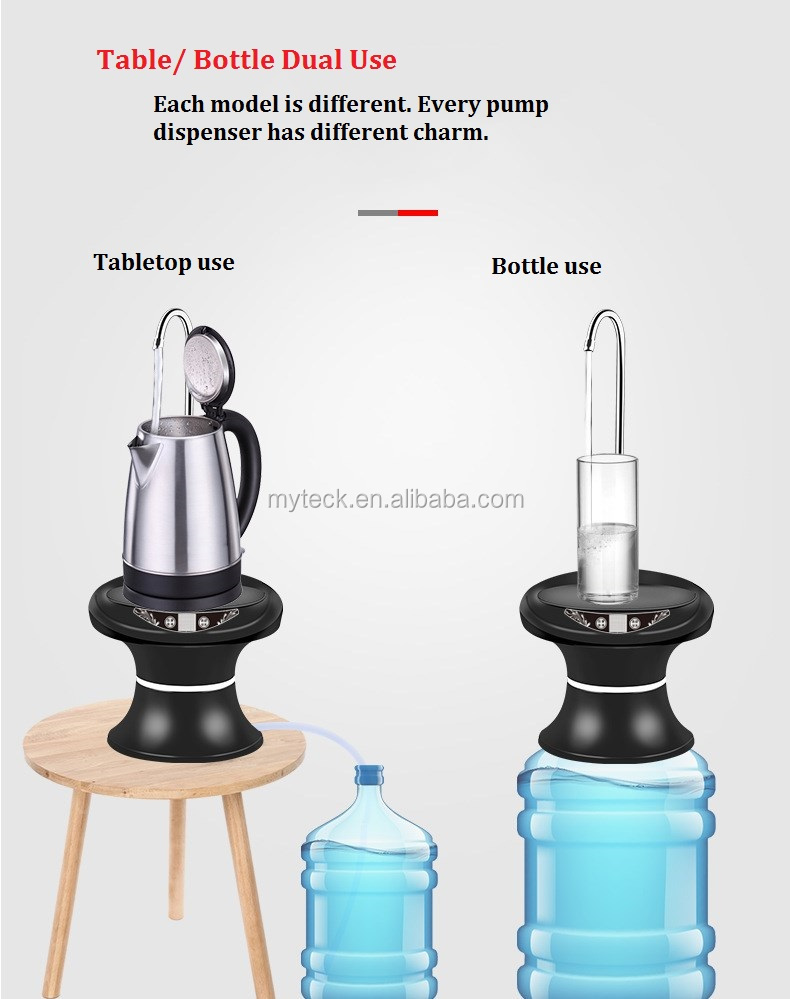 Myteck Сказочный черный поднос 5 галлонов Usb зарядка бутылка для воды дозирующий насос для домашнего офиса пикника уличного использования