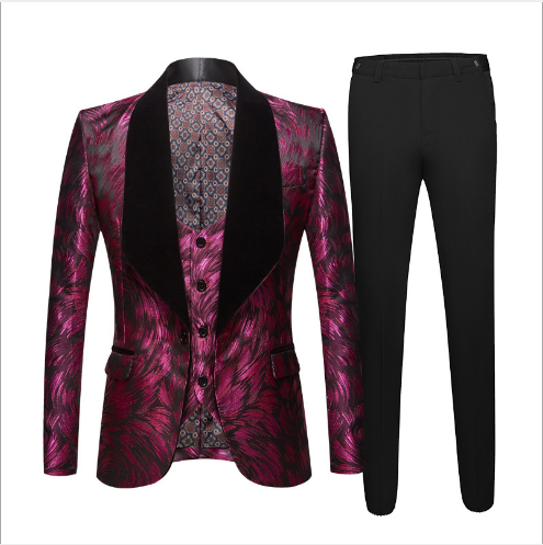2021 Мода для мужчин костюмы Формальные slim fit деловой костюм, куртка + жилет + штаны, 3 элемента одежды, свадебные bestman Флора комплект спортивных пиджаков