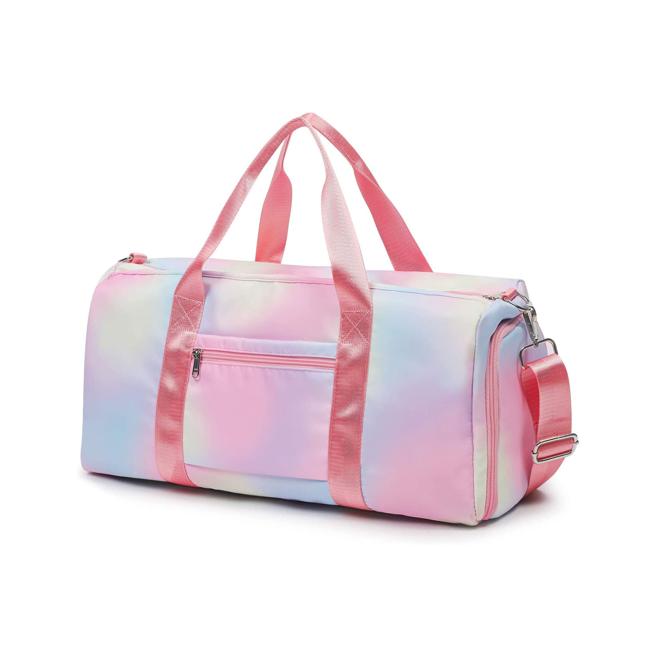 Customized logo large capacity pink duffle bags gym women waterproof sports travel bag