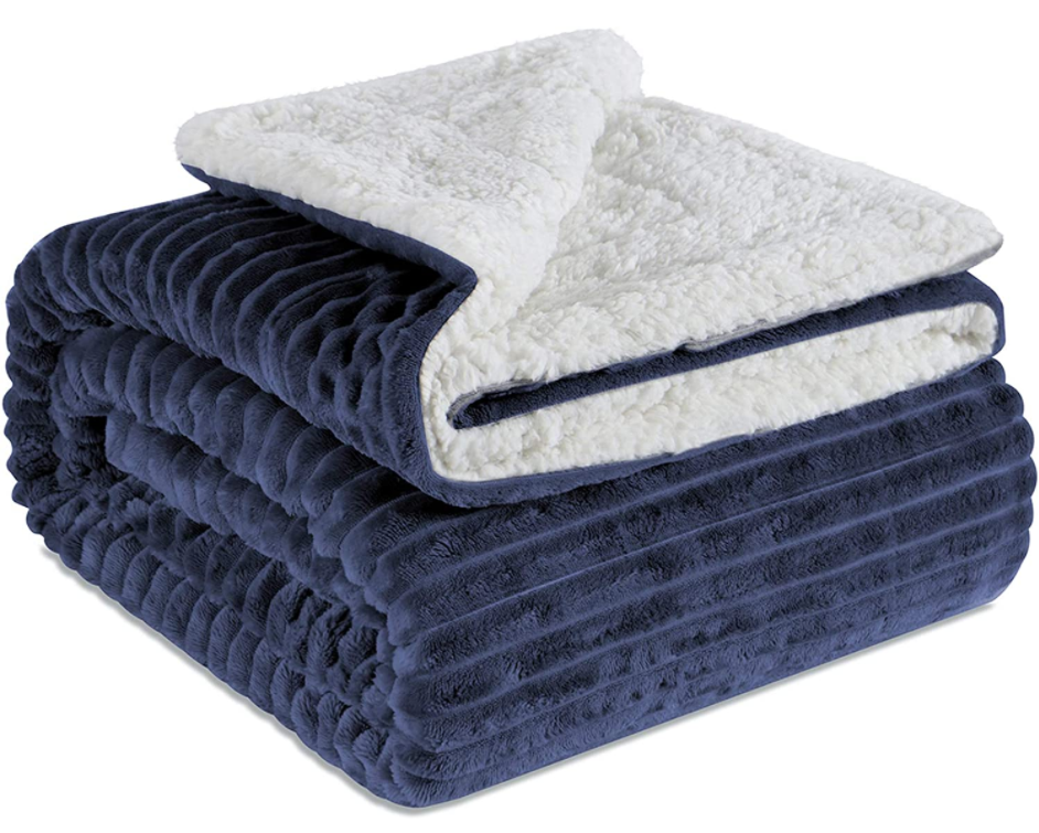Double Sided For Winter Super Soft Luxurious Plush Fleece Thick Cobertor Quilted Sherpa Baby Blankets