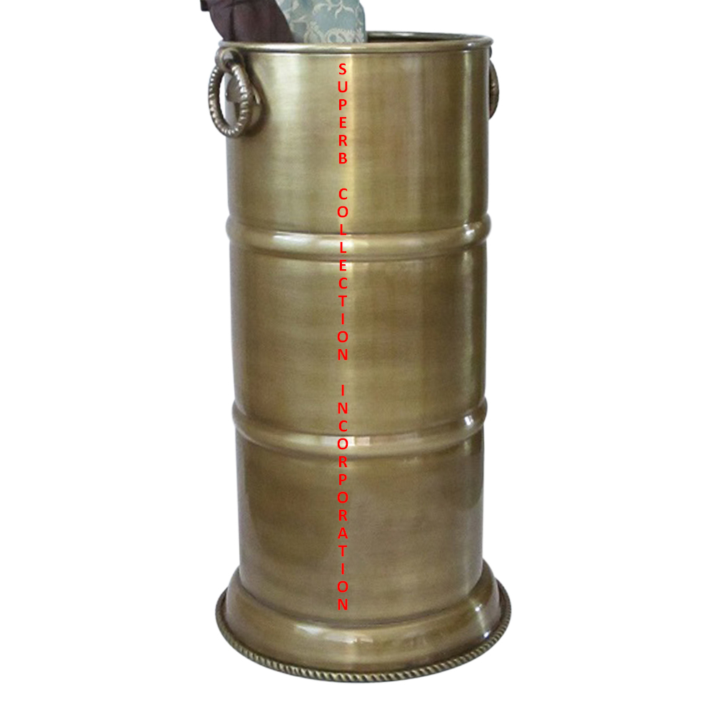 Brass Antiqui hammered Round Umbrella Stand For Home Decor