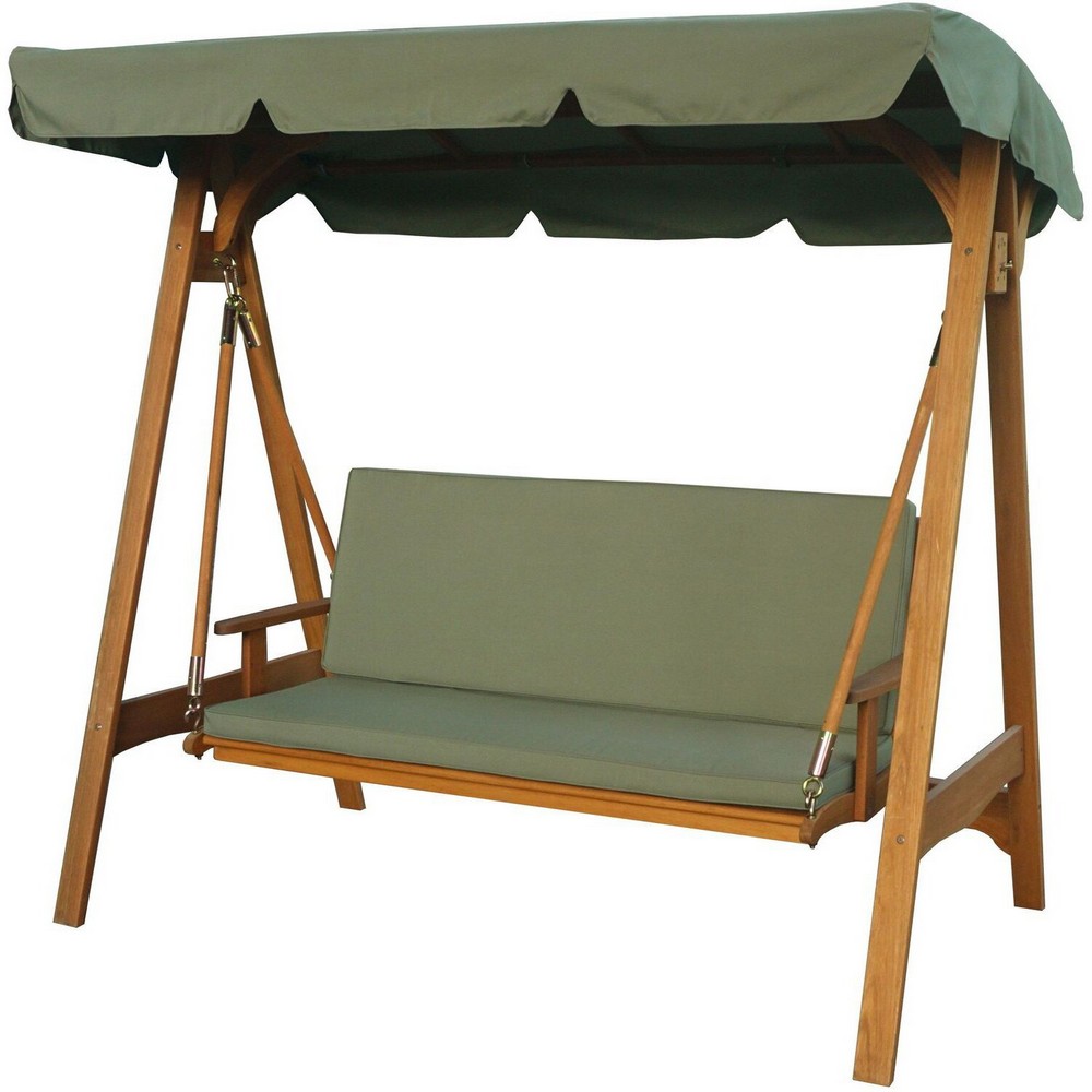 High quality Solid wood garden swing chair outdoor furniture patio 2 Seater swing chair