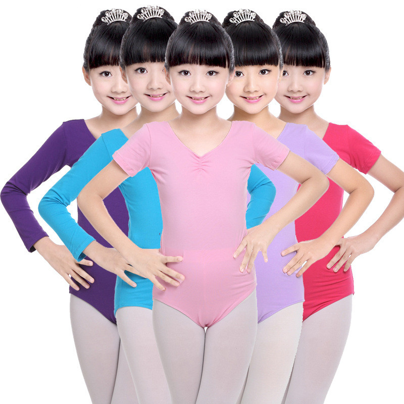 Fashion kids professional dance wear dress girls soft short long sleeve romper ballet girls performance clothing L629