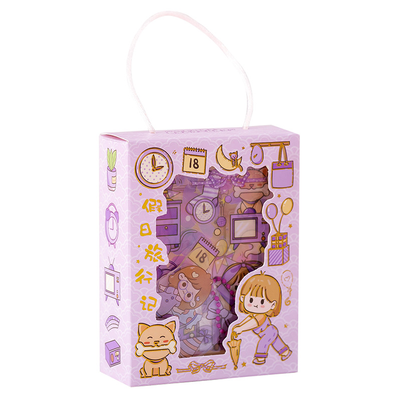 Promotional Ready Goods Decorative Gift Cute Girl Vinyl Cartoon Die Cut Kawaii Pvc Stickers For Kids