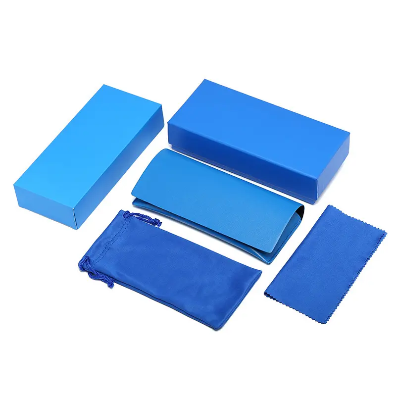 hot wholesale sunglasses packaging lens cleaner glasses accessories fashion pu glasses case box custom logo rpet cleaning cloth