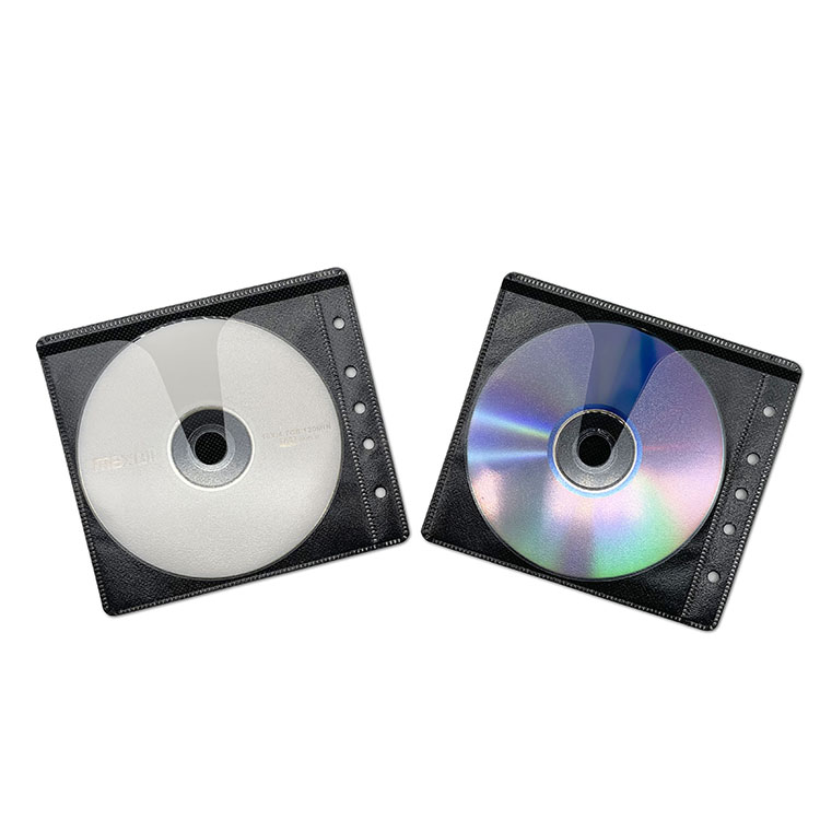 Прозрачный Пластиковый черный внутренний рукав для CD DVD из нетканого материала с 5 отверстиями на заказ