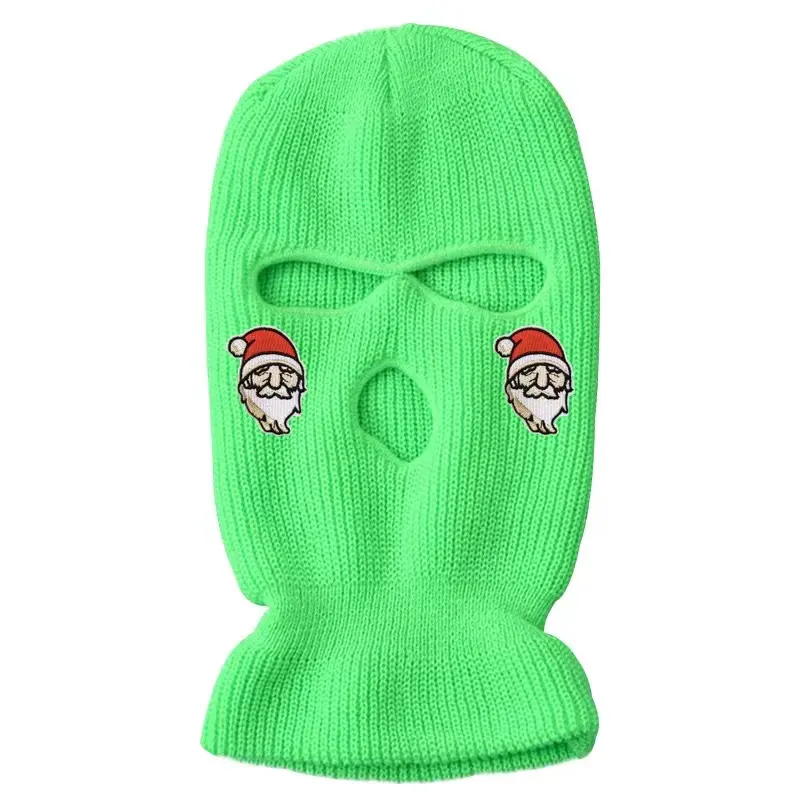 2022 how sale Christmas Santa Claus New Winter Warm Wool Knitted Hat Ski Mask Custom Ski mask 3 Hole ski mak customized