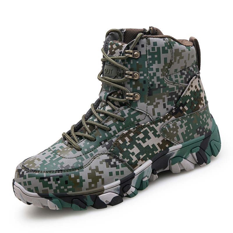 2021 autumn new men's high top ventilation tactical army field boots outdoor desert large mountaineering shoes