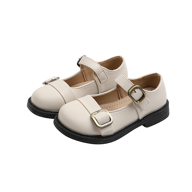 New School Children Baby Girl Shiny Casual Low-Heel flat Leather Shoes