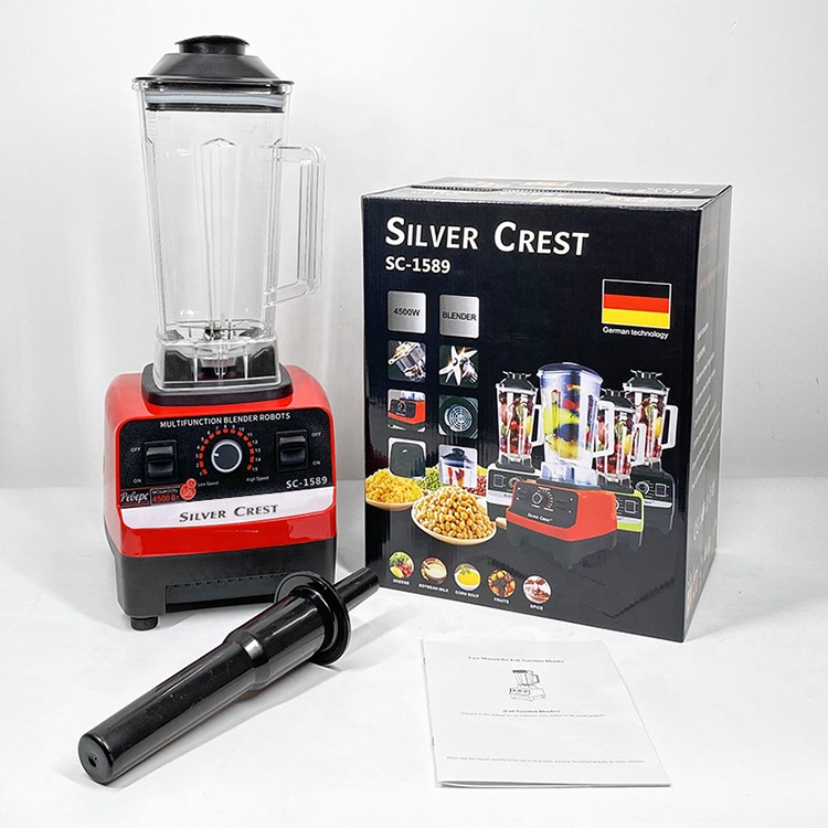 Домашняя Кухня Многофункциональный 4500w Sc-1589 коммерческий кухонный комбайн Heavy Duty серебряный крест блендер