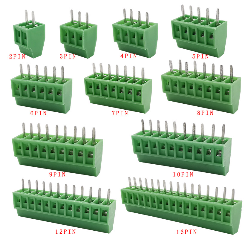 Сращивания терминал KF128 2,54 мм PCB мини Винтовые клеммы для проводов KF128-2.54 Американская классификация проводов 2р 3P 4 5 6P 7P 8 9P/1 штука 10 12P 16P