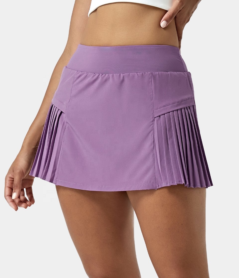 wholesale sportswear quick dry solid phone fitness gym yoga outdoor activity casual skirts elastic sexy girl women tennis skirt