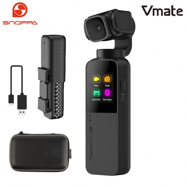 Snoppa Vmate Palm Sized 3-Axis Handheld Gimbal Camera 4K Camera 118g Wifi Connection with Microphone 90 degree Rotating Lens
