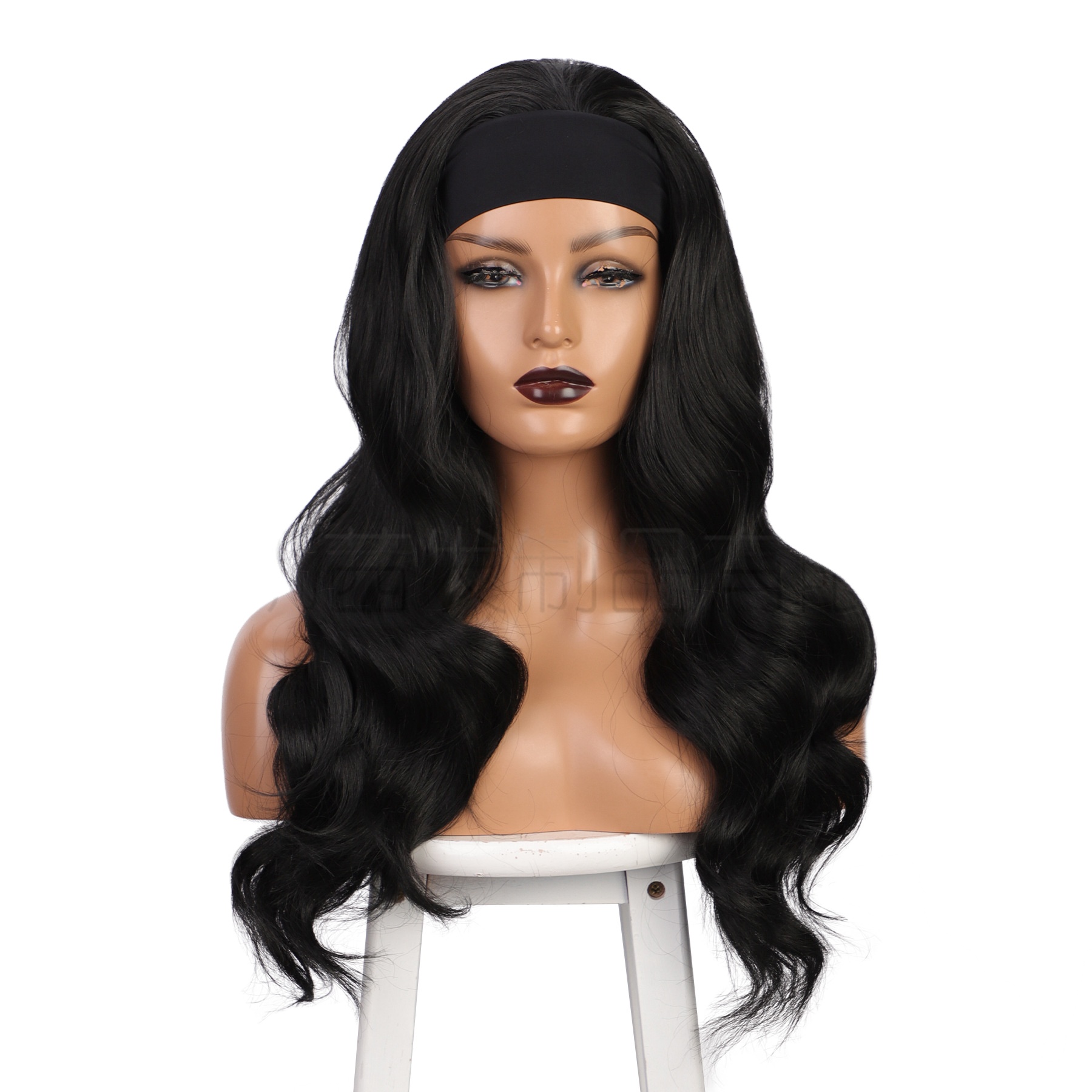 Wig European and American headband with wig chemical fiber wig Head cover