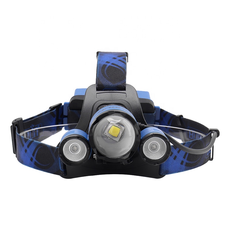 BORUIT B22 5000 люмен высокомощный Headtorch, 4 режима Водонепроницаемый перезаряжаемые синий свет светодиодный налобный фонарь для охоты