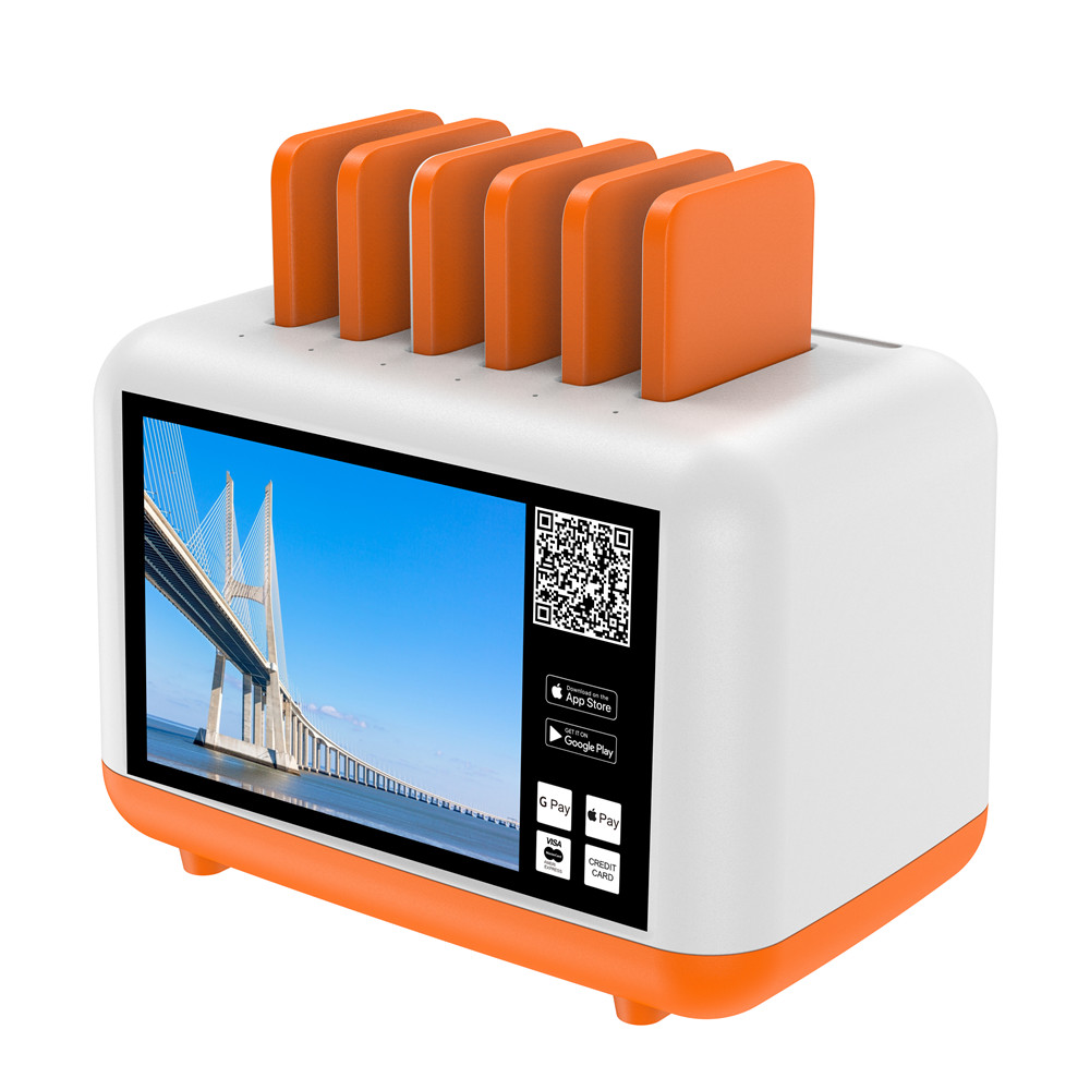 5000mah emergency portable power bank 6 slots mobile charger station shared for phone
