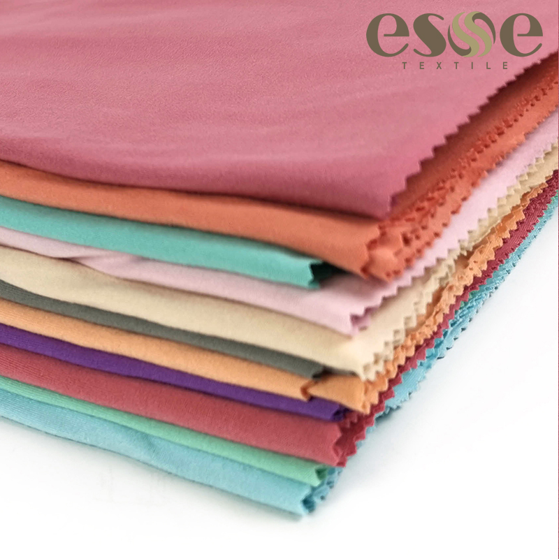 ESSE TEXTILE suplex DTY 2 Боковая кисть pd спандекс гладкая окрашенная ткань для платья tela dbp трикотажная юбка из полиэстера
