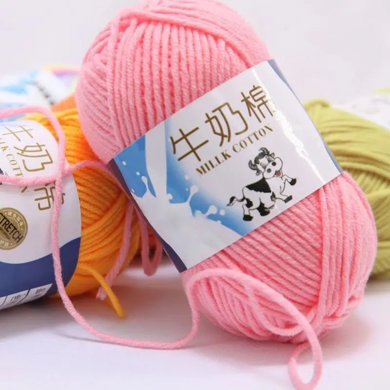 Hand Woven Crochet yarn 50g Milk cotton wool yarn 5 Ply knitting yarn thread combed cotton thread DIY crochet shirt Hat