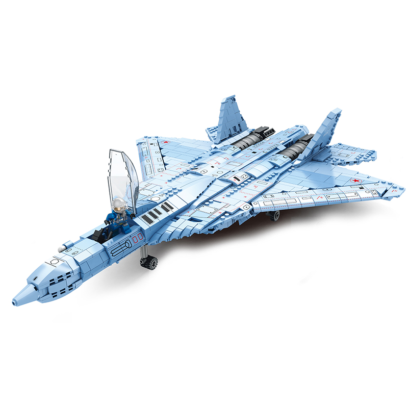Juhang 88016 New Military Series Blocks Building Toys Fighter Set SU-57 Heavy Fighter Plane for Building Toys