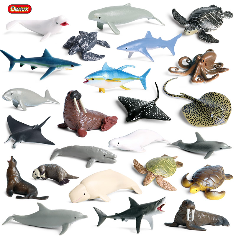 Oenux Оптовая Продажа Mini Sealife ПВХ игрушки-животные, фигурки, украшения для дома