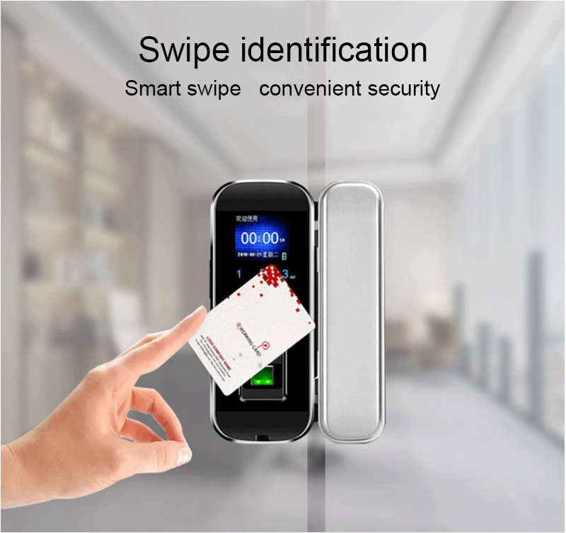 XM-100 Безрамное Стекло дверной замок контроль доступа Smart Keyless Отпечатков пальцев пароль биометрический дверной замок с картой пароль