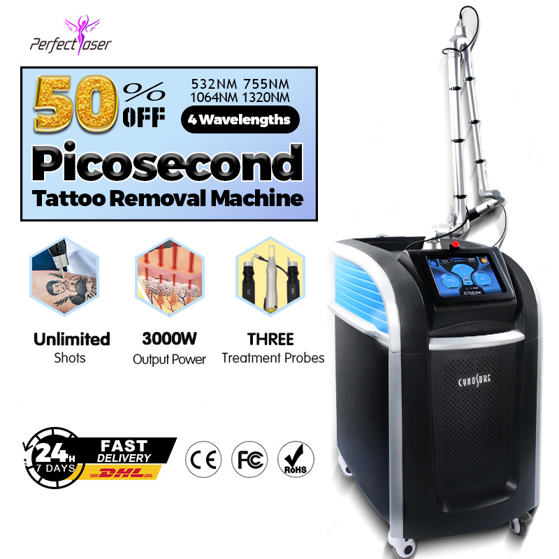 Корейская машина для удаления татуировок QSwitch Picosecond Laser, четыре длины волны, для постоянного безболезненного удаления татуировок всех цветов