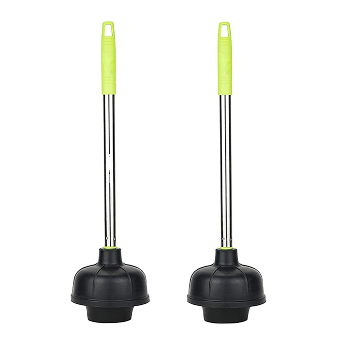 HQ160 black color double layers rubber toilet plunger ss handle