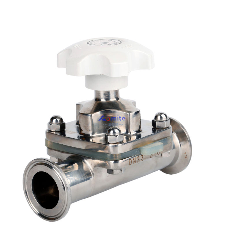 Chinese factory sanitary pvdf tri-clamp diaphragm valve for 100% safety