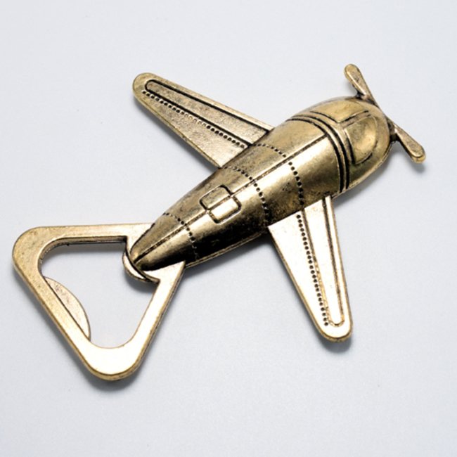 Antique Air Plane Airplane Shape Metal Wine Beer Bottle Opener and custom wine stopper For Wedding Party Gift Favors