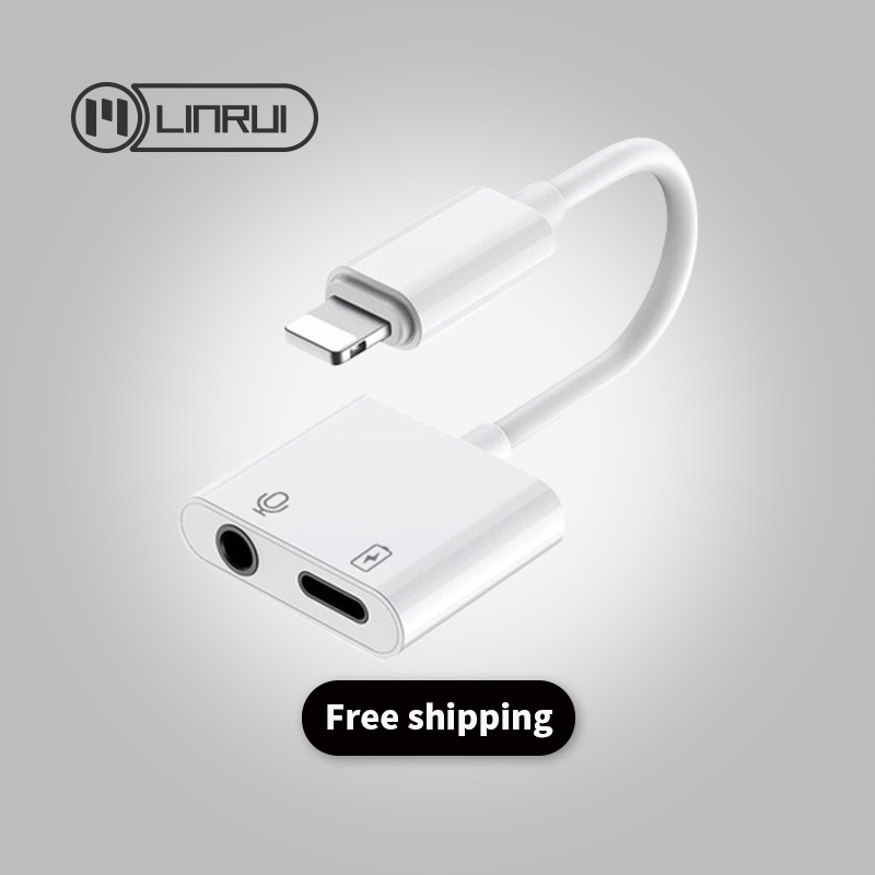 Переходник 2 в 1 для наушников Lighting к разъему 3,5 мм для iPhone X XS XR 7 8 Plus