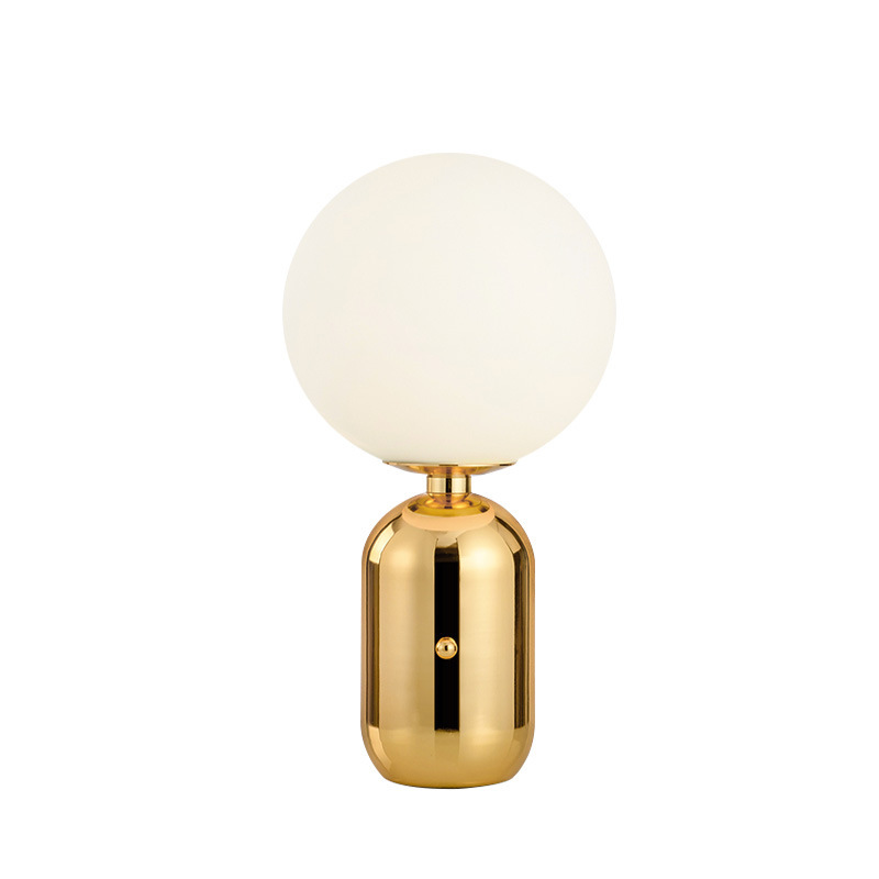 Mini Metal Bedside Lamp Led Designer Desk Lamp White Ball Glass Table Lamp